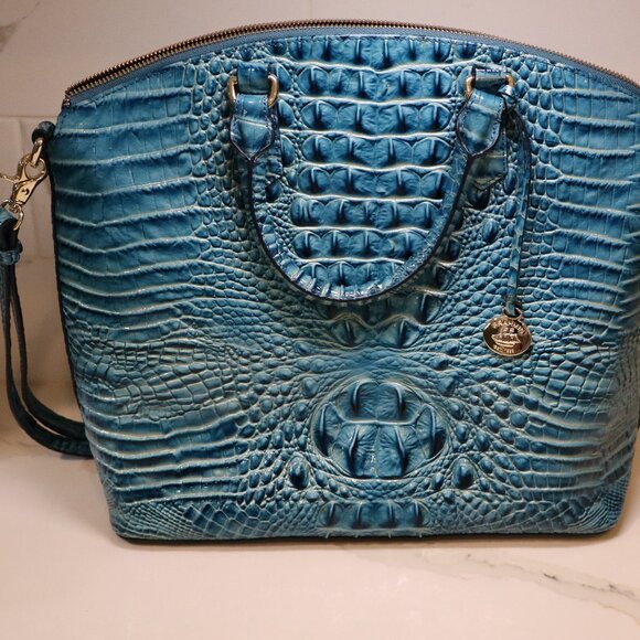 NWT Brahmin Large Duxbury Satchel Lagoon Melbourne with Shoulder strap - Picture 2 of 9